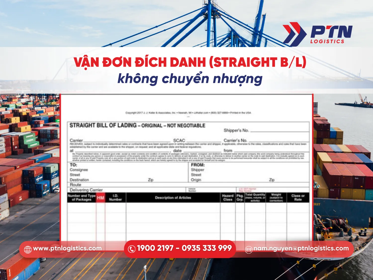 Vận đơn đích danh (Straight BL) không chuyển nhượng