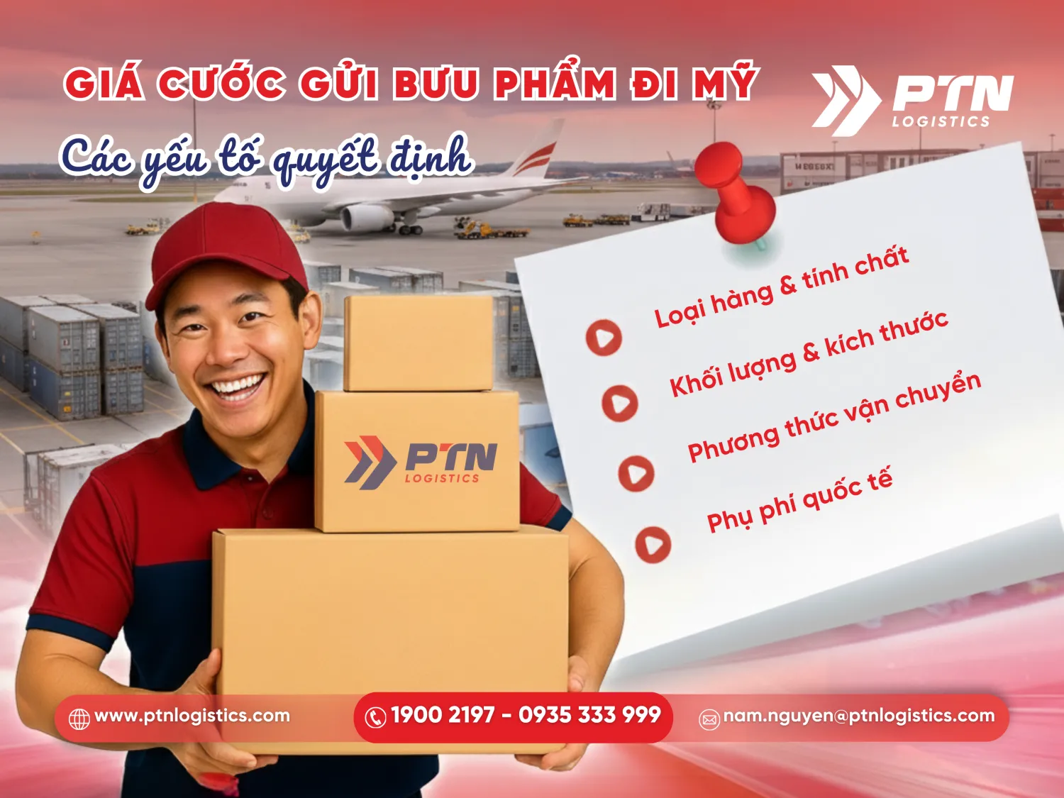 Yếu tố quyết định giá cước gửi bưu phẩm đi Mỹ