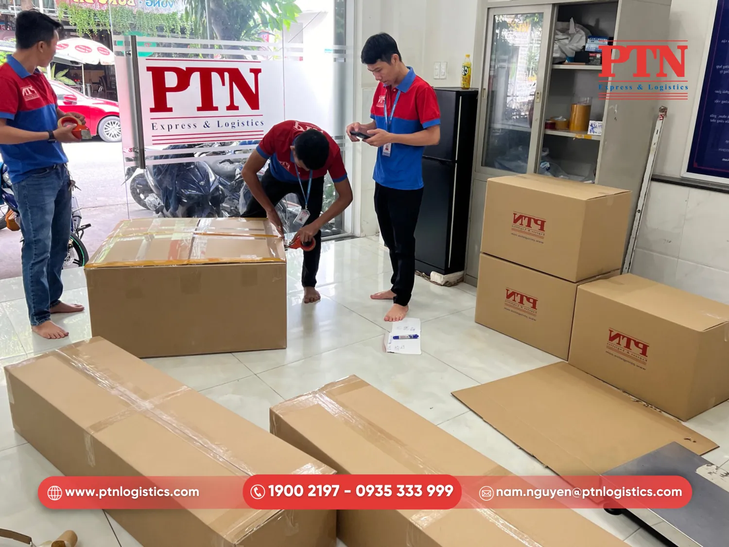 Bước gia cố bao bì và gom hàng