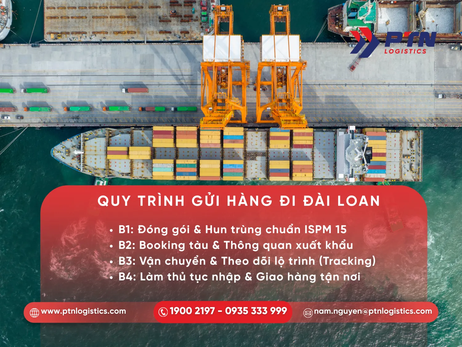 Các bước gửi hàng đi Đài Loan bằng đường biển