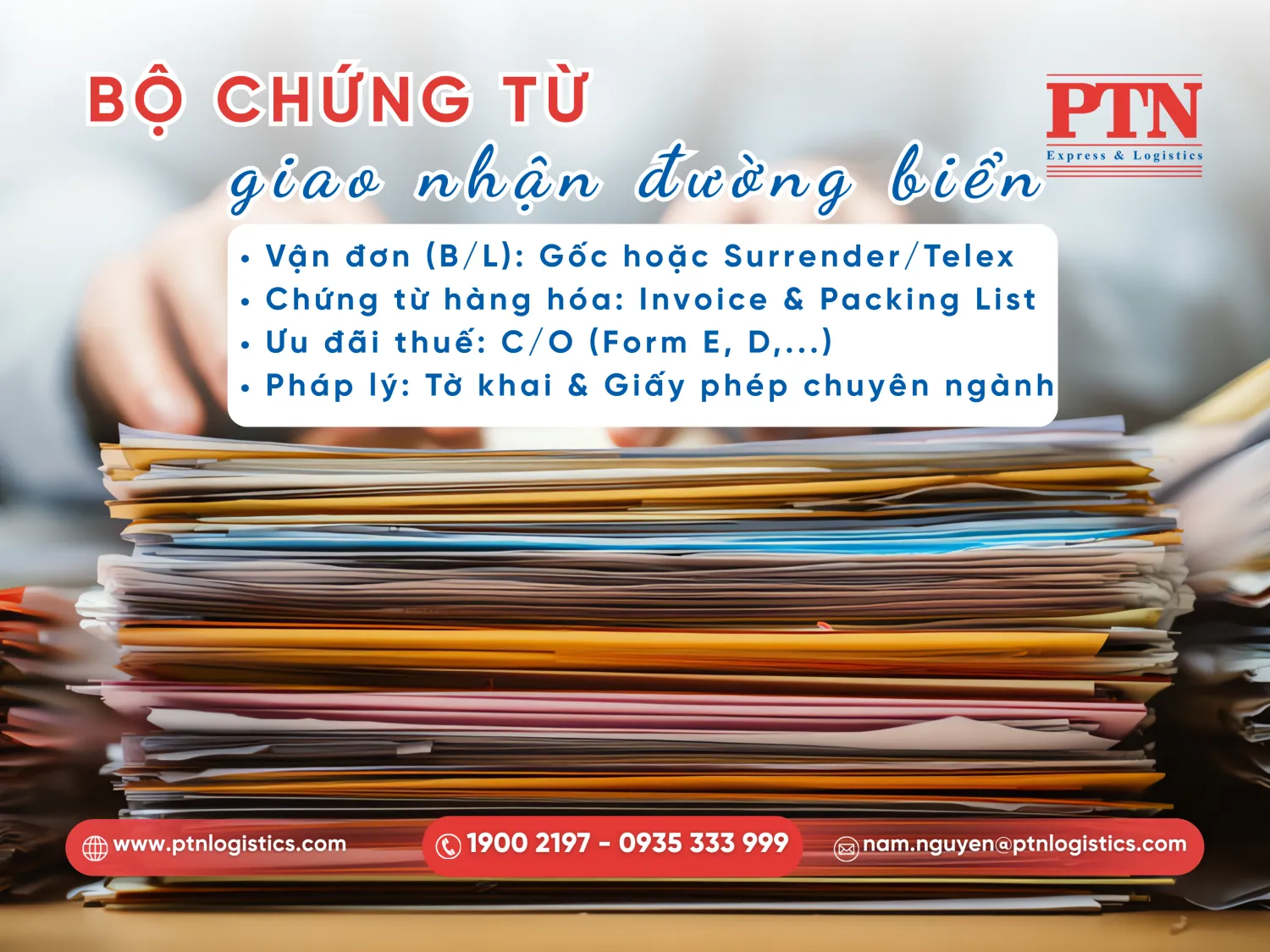 Các chứng từ cần có khi giao nhận hàng bằng đường biển