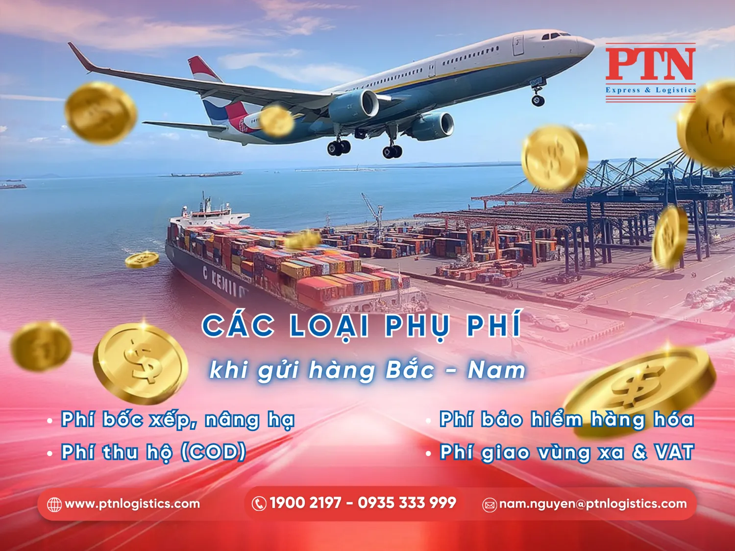 Các loại phụ phí thường gặp khi gửi hàng Bắc Nam