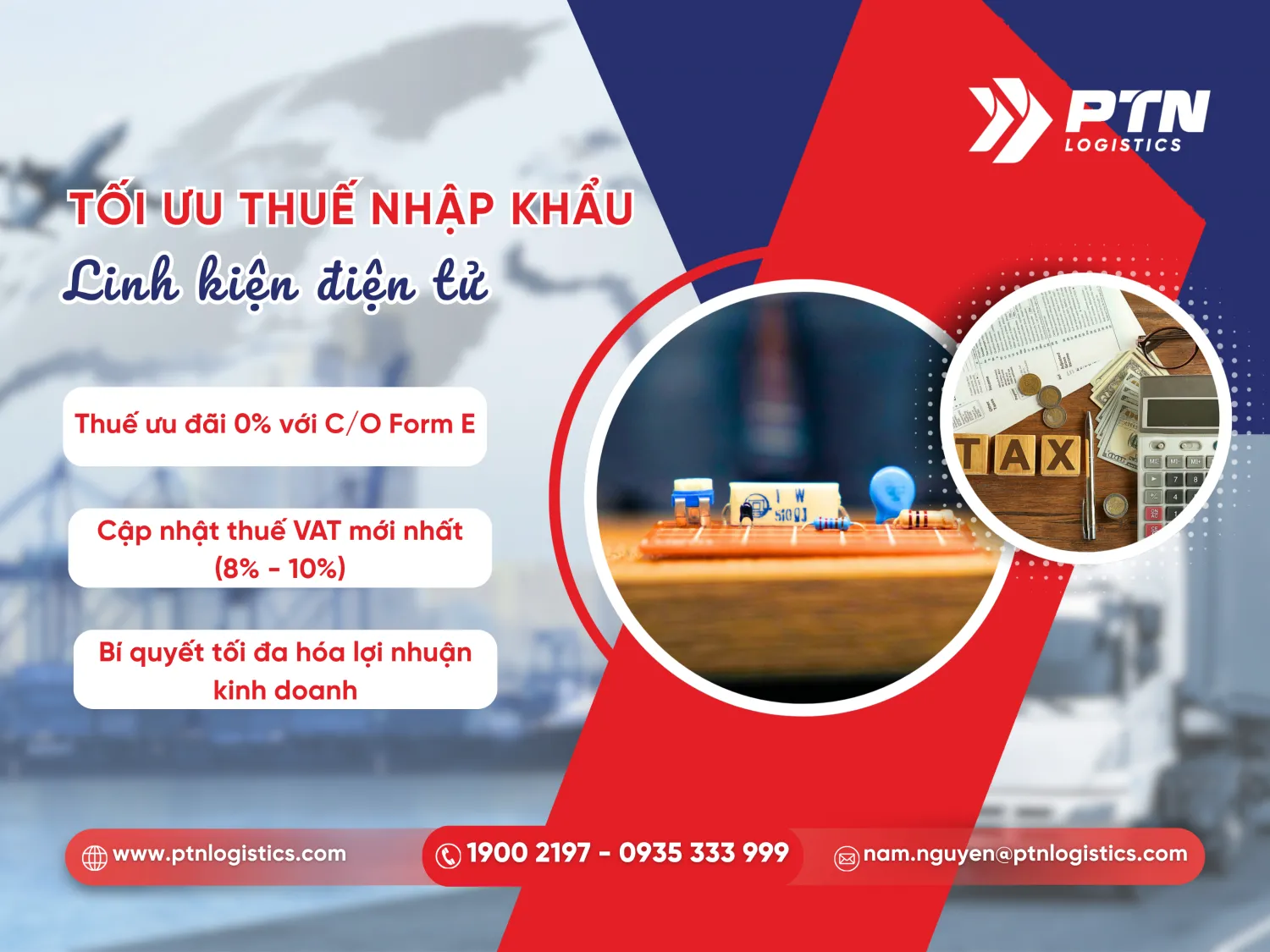 Các loại thuế phí khi nhập khẩu linh kiện điện tử