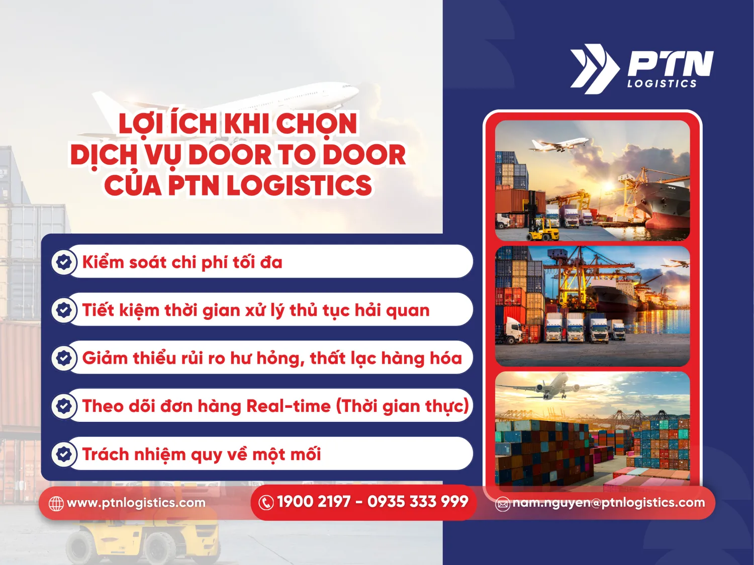 Các lợi ích khi chọn dịch vụ door-to-door của PTN Logistics