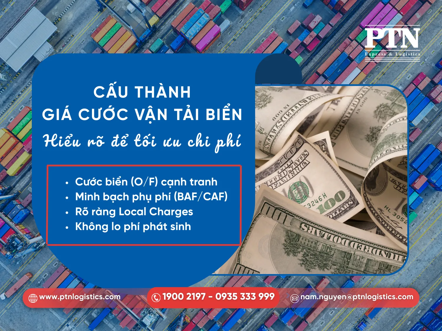 Các thành phần cấu thành giá cước vận tải biển
