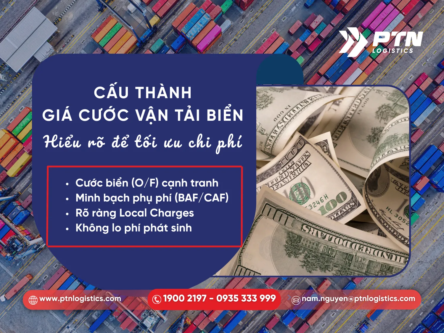Các thành phần tạo thành giá cước vận tải biển