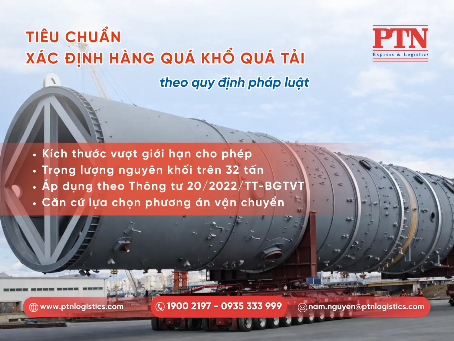 Các tiêu chuẩn xác định hàng quá khổ quá tải