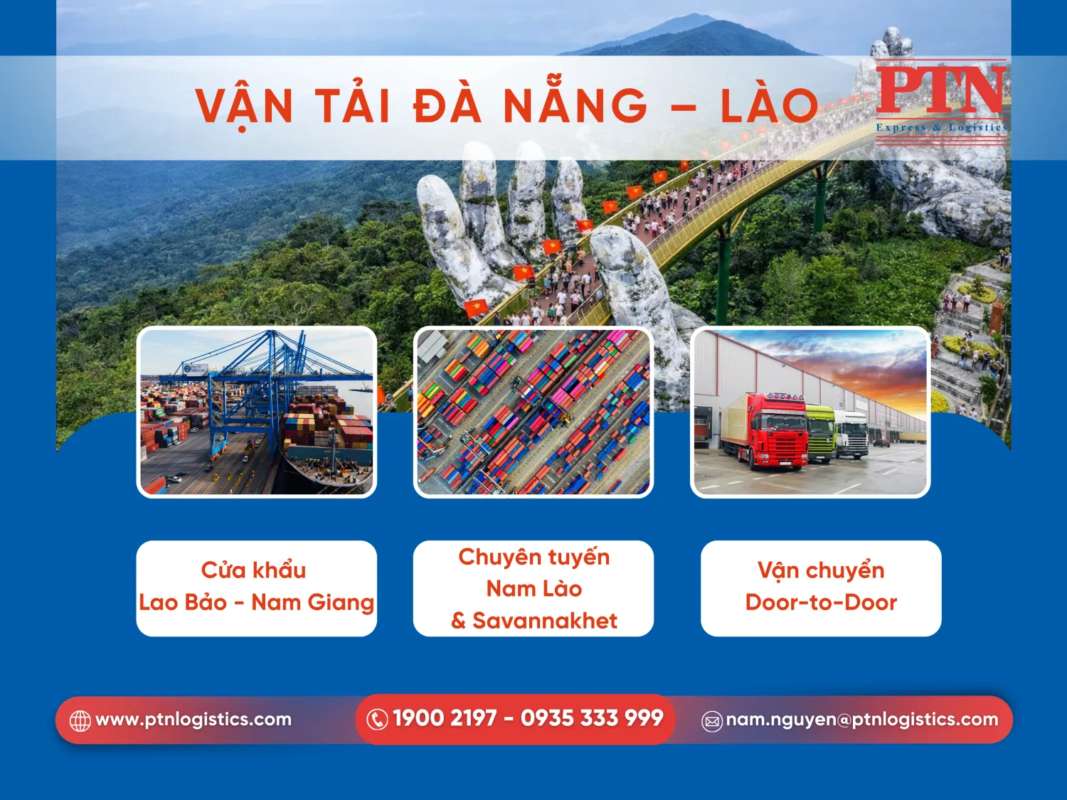 Các tuyến vận tải chủ lực từ Đà Nẵng