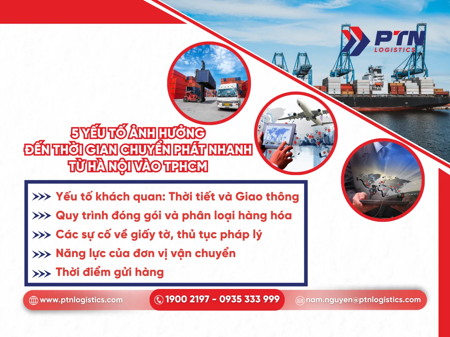 Các yếu tố ảnh hưởng đến thời gian chuyển phát nhanh từ Hà Nội vào TP.HCM