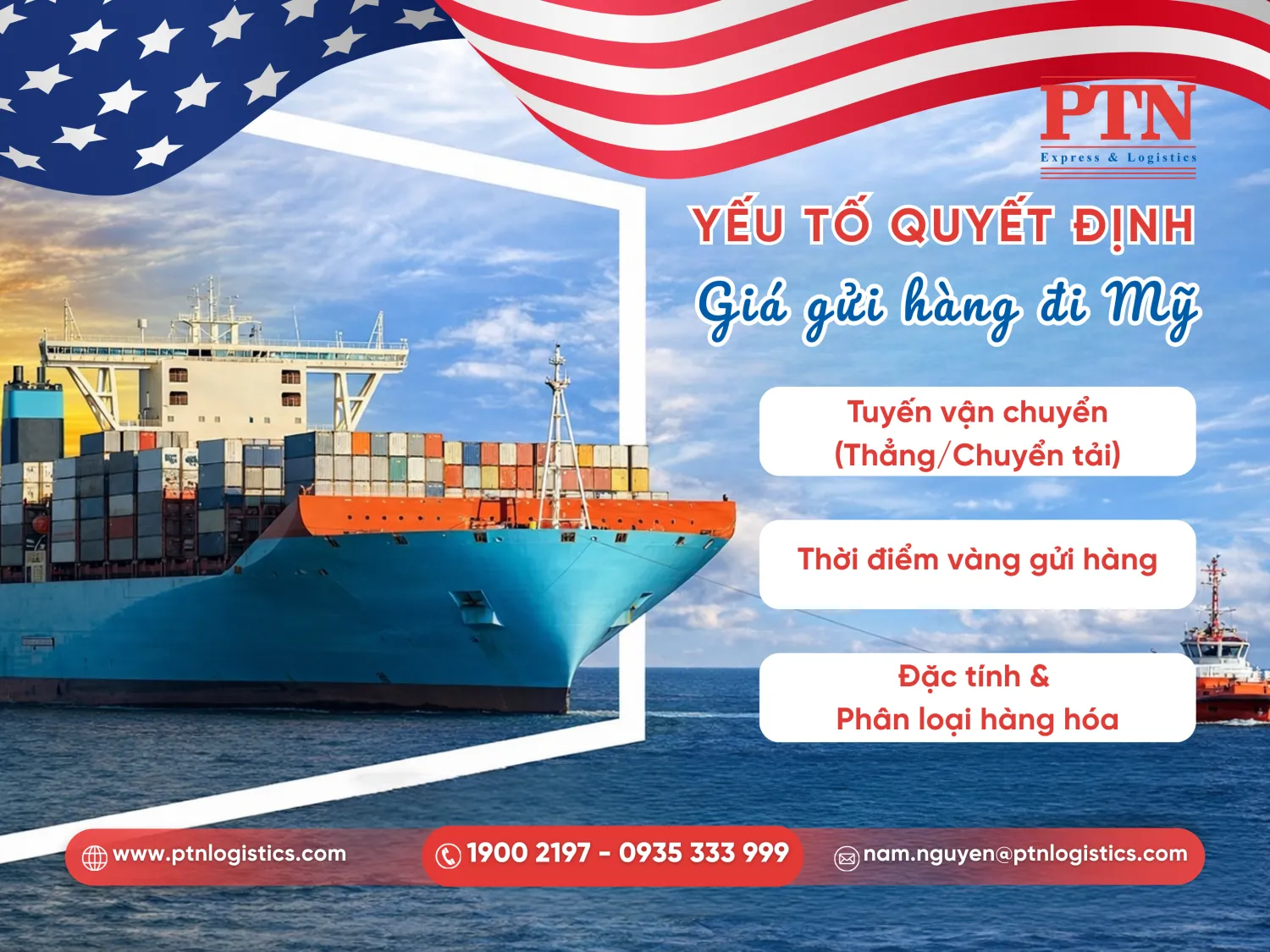 Các yếu tố quyết định đến bảng giá gửi hàng đi Mỹ