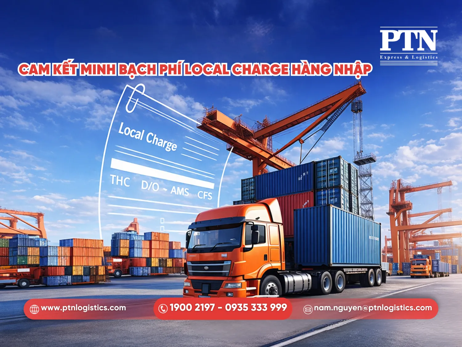 Cam kết minh bạch phí local charge hàng nhập