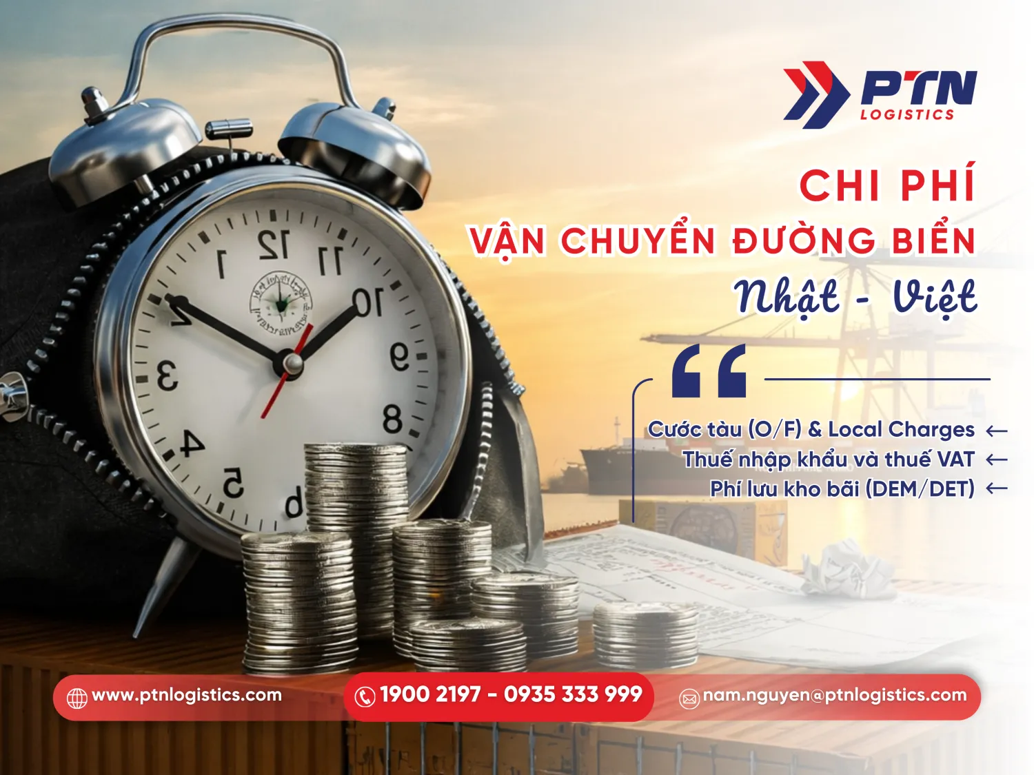 Chi phí khi vận chuyển đường biển Nhật - Việt