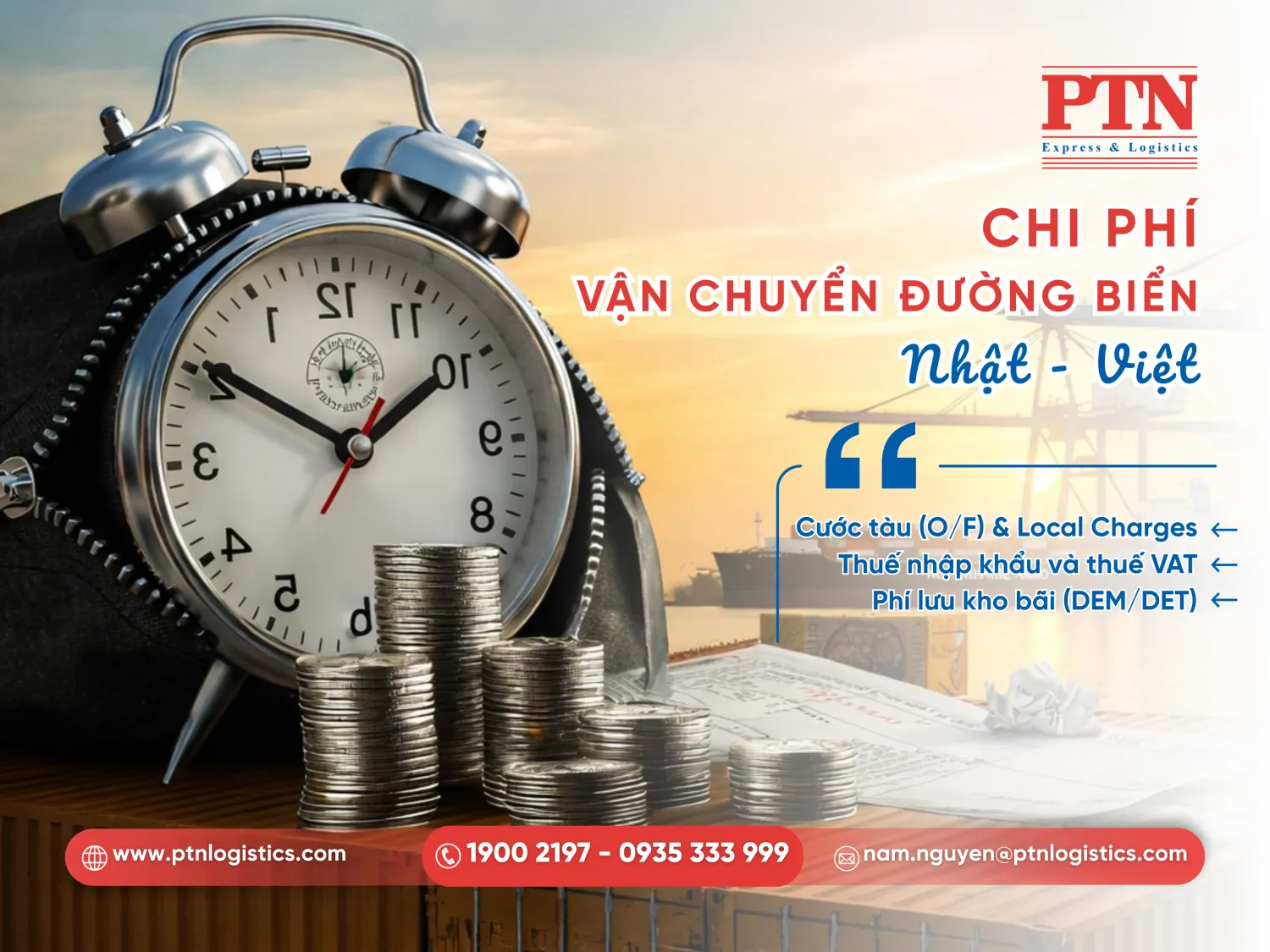 Chi phí vận chuyển đường biển Nhật Việt