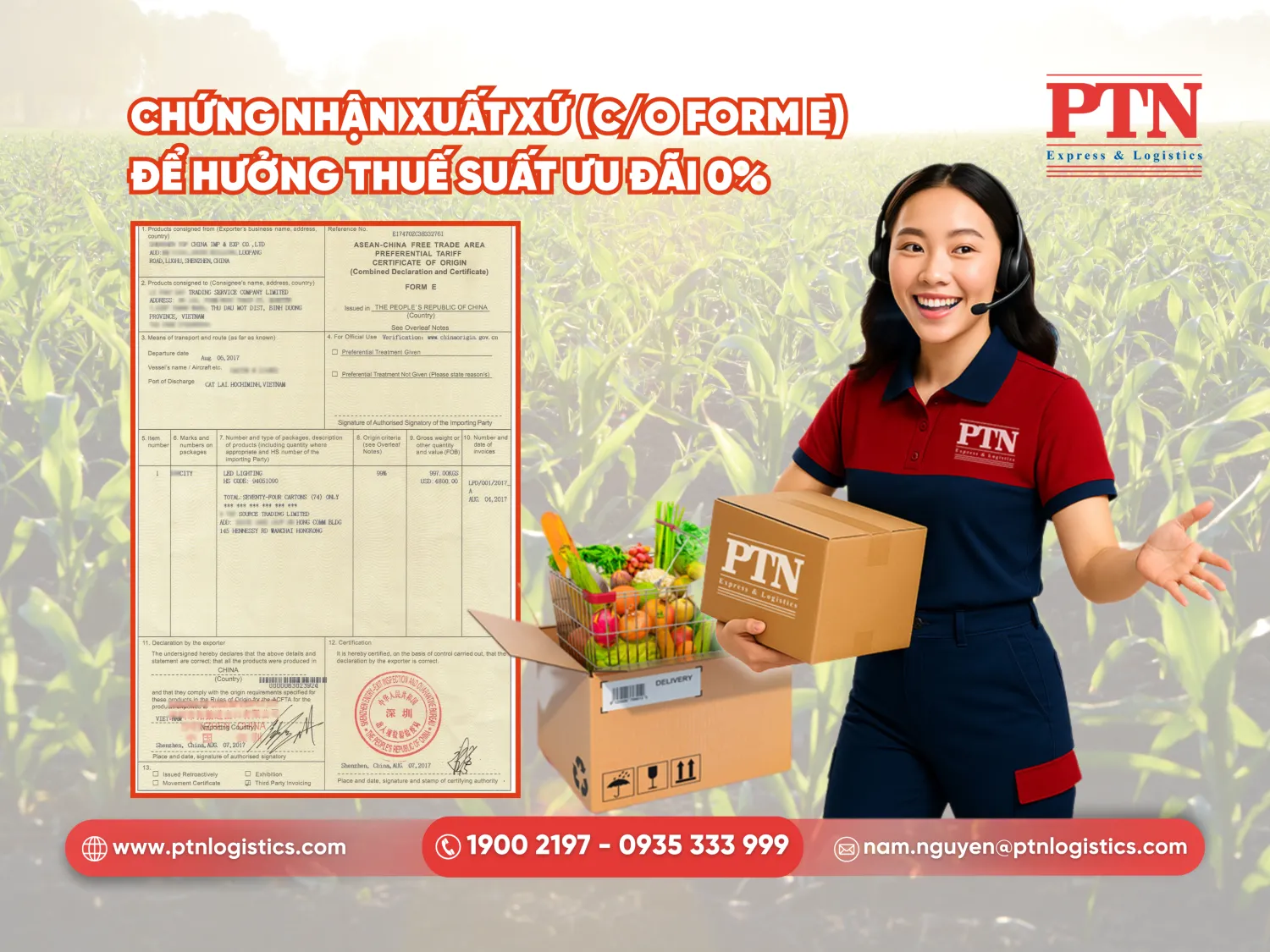 Chứng nhận xuất xứ để hưởng thuế suất ưu đãi