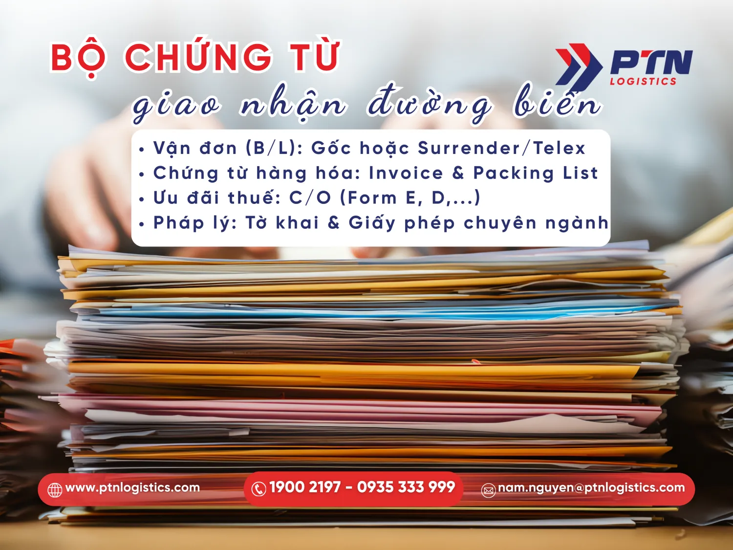 Chứng từ cần có khi giao nhận hàng bằng đường biển