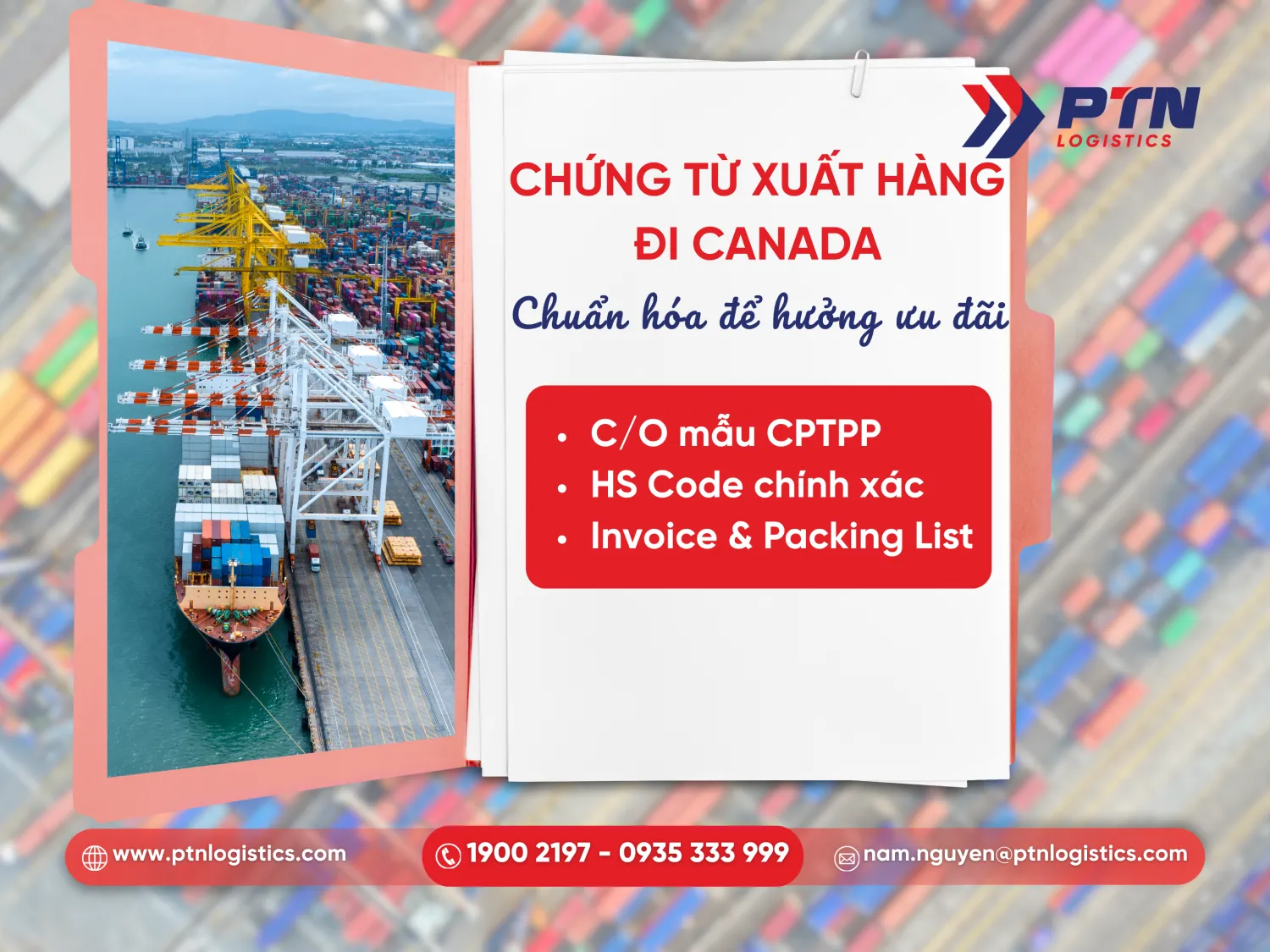 Chứng từ xuất khẩu đi Canada bằngđường biển