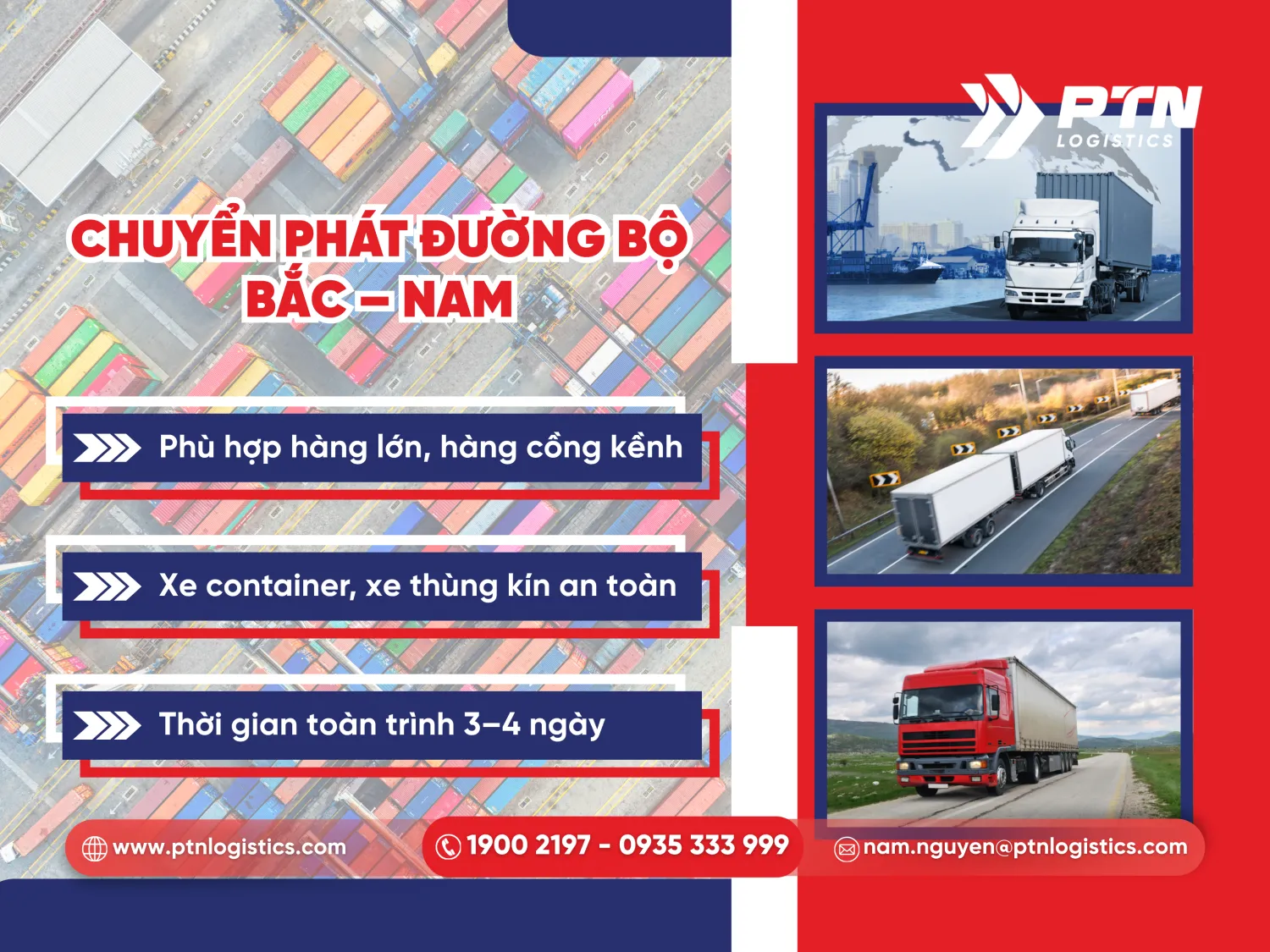 Chuyển phát đường bộ tuyến Bắc Nam