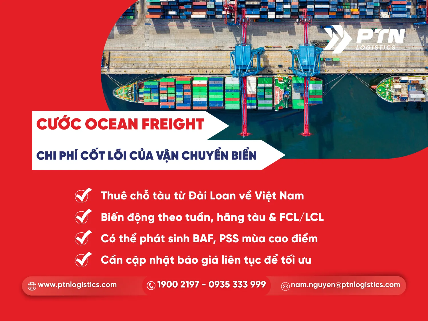 Cước ocean freight là chi phí cốt lõi của vận chuyển biển