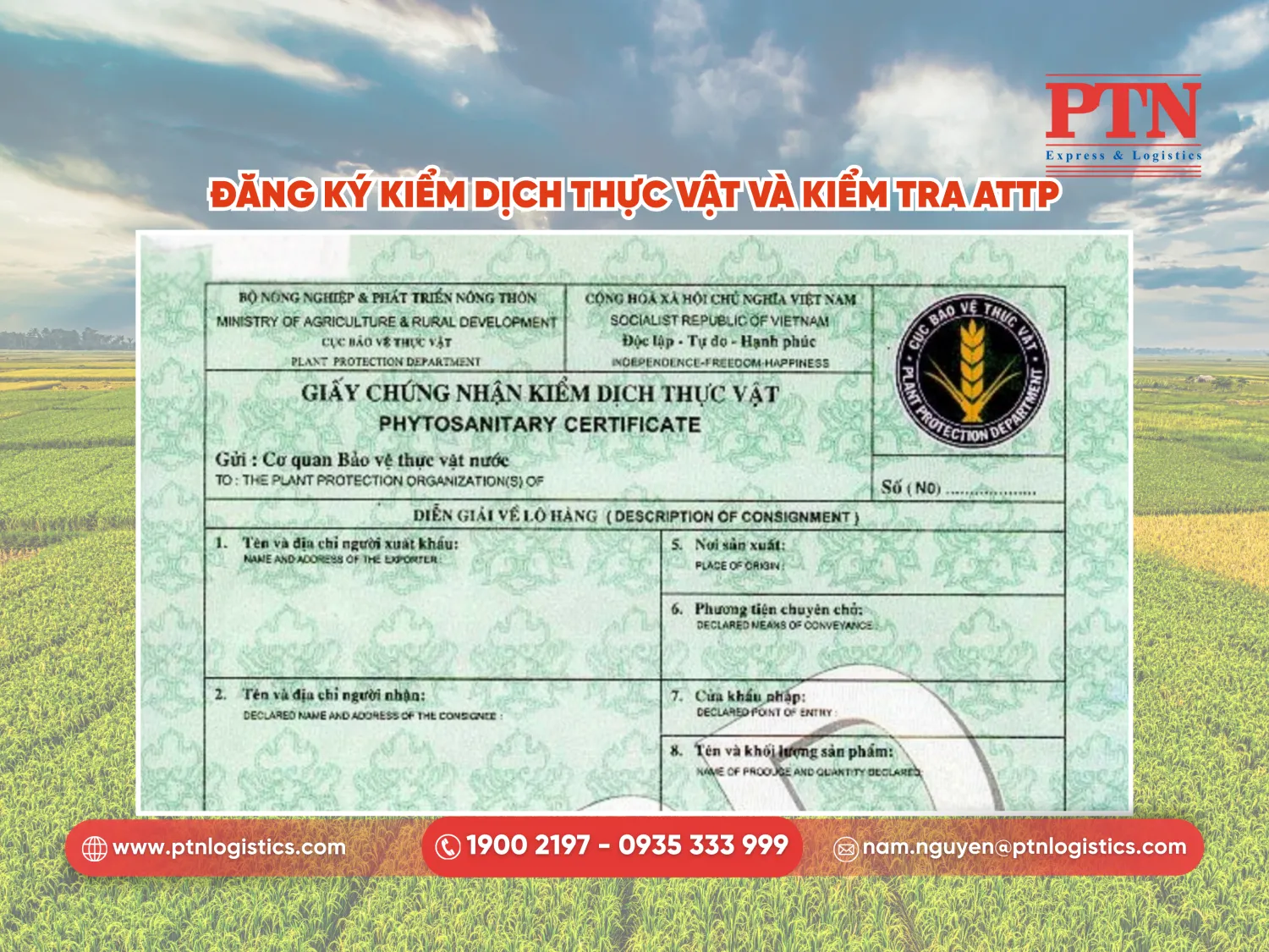 Đăng ký kiểm dịch thực vật và kiểm tra ATTP