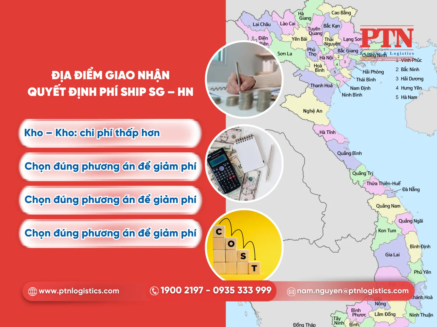 Địa điểm giao nhận: Quyết định phí ship từ Sài Gòn ra Hà Nội