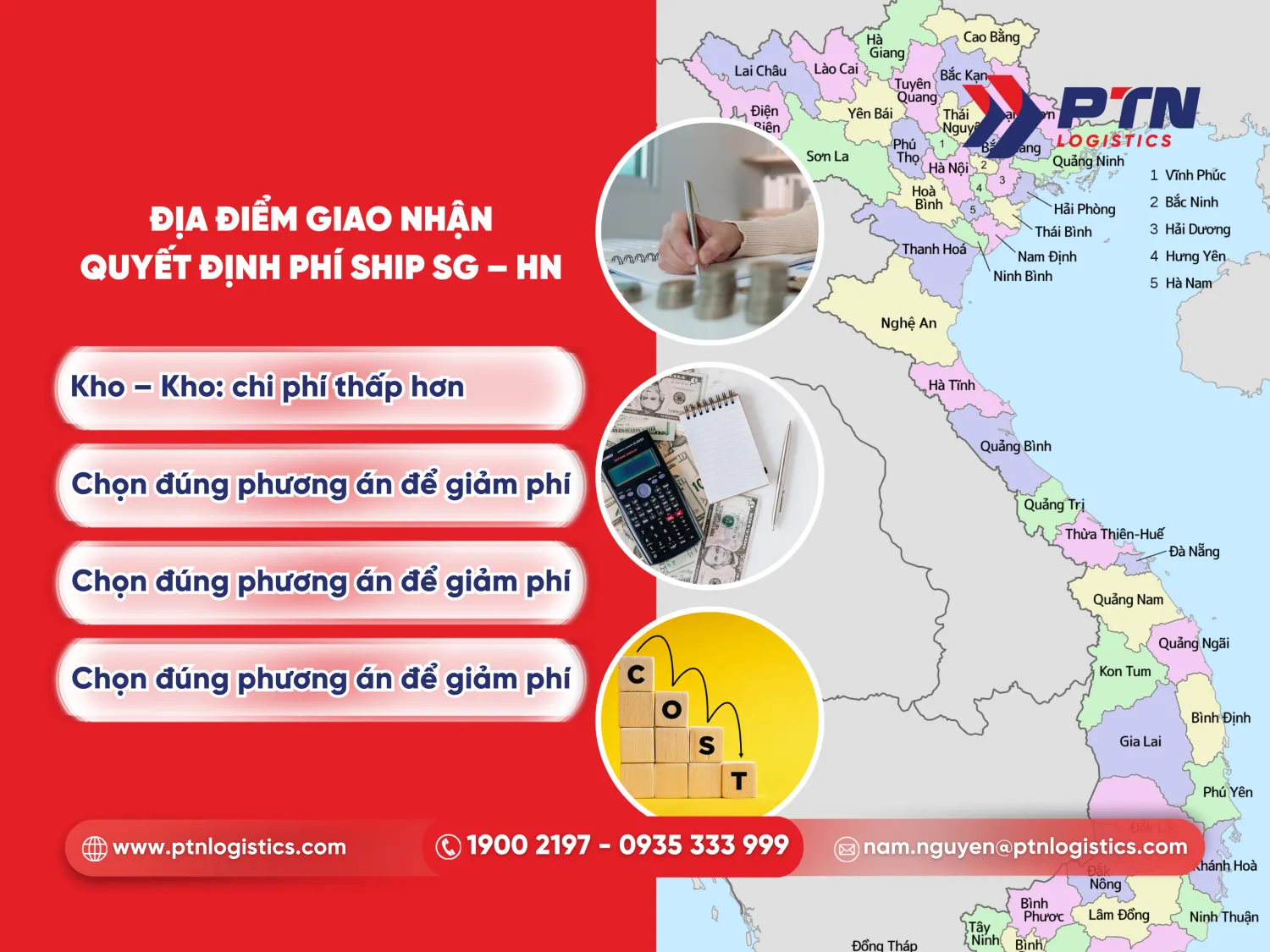 Địa điểm giao nhận sẽ quyết định phí ship từ Sài Gòn ra Hà Nội