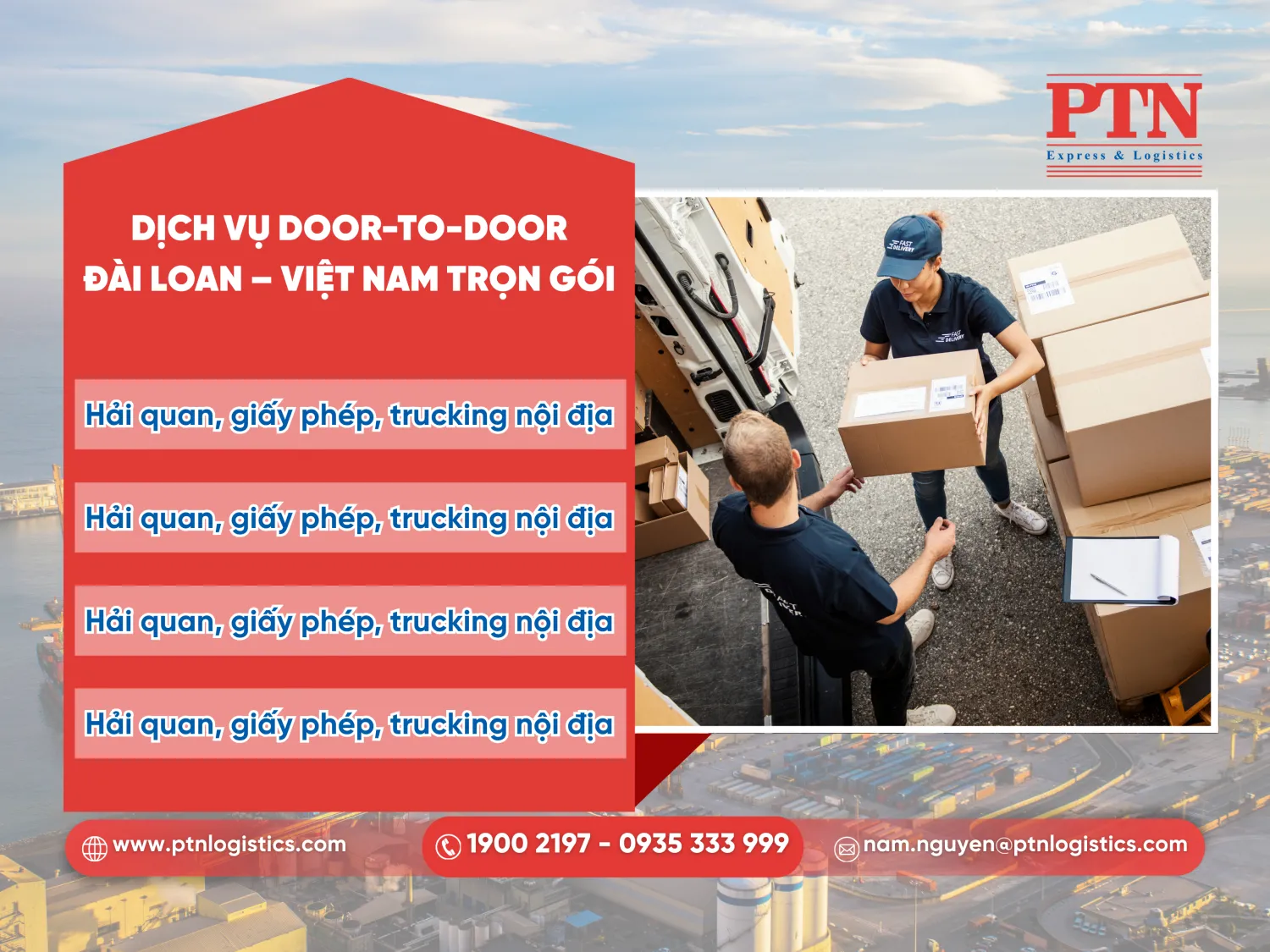 Dịch vụ Door-to-Door Đài Loan-Việt Nam trọn gói