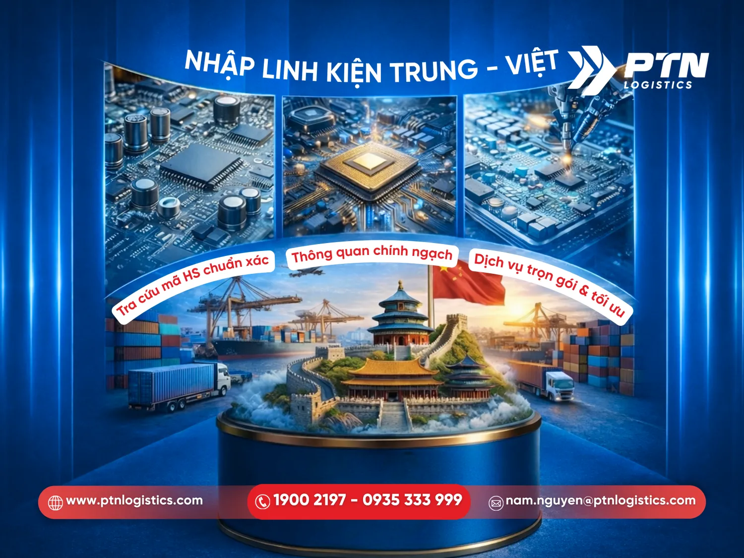 Dịch vj nhập hàng linh kiện điện tử Trung Quốc