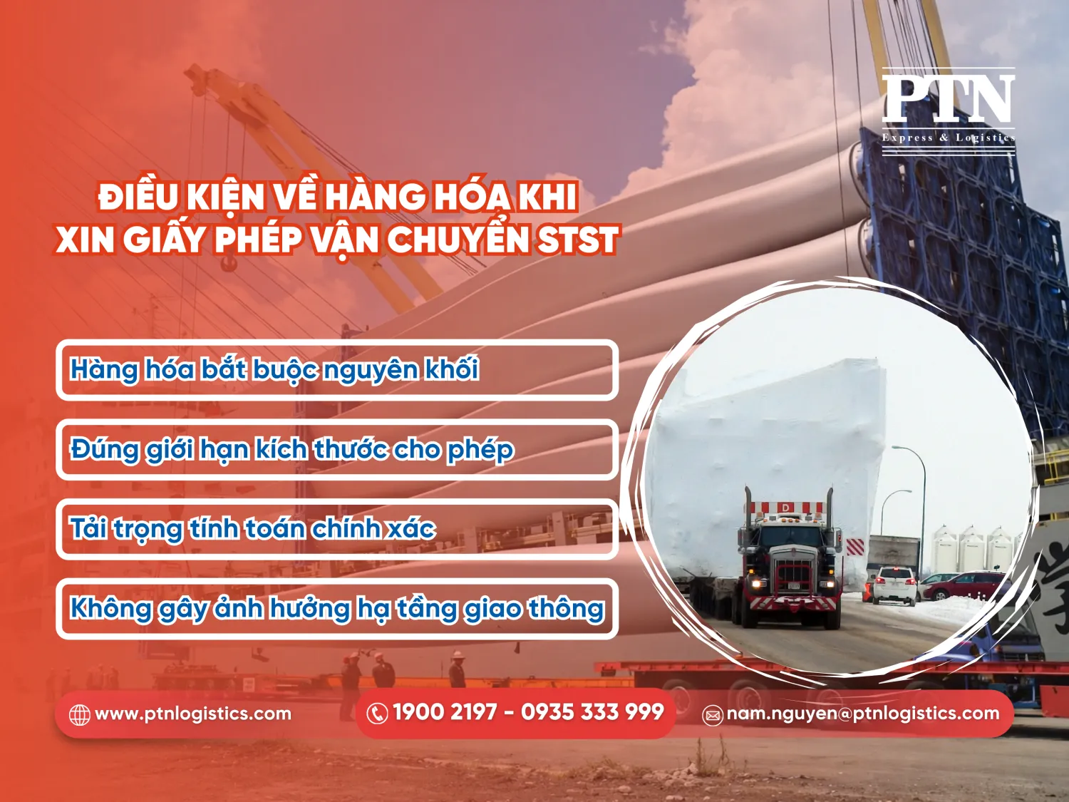 Điều kiện về hàng hóa khi xin giấy phép vận chuyển hàng siêu trường siêu trọng