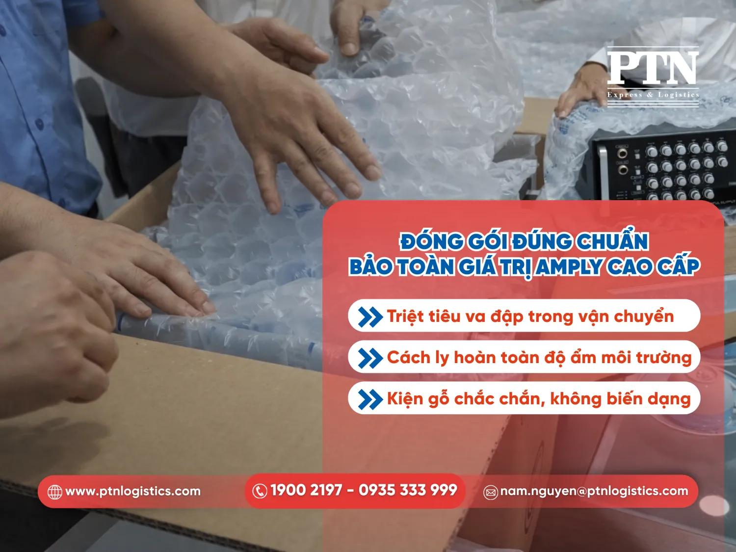 Đóng gói đúng chuẩn - Bảo toàn giá trị amply cao cấp