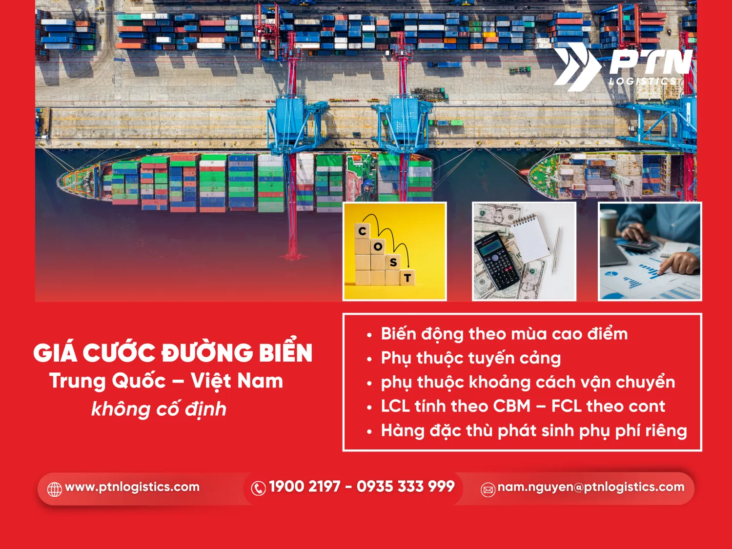 Giá cước đường biển tuyến Trung Quốc-Việt Nam không cố định