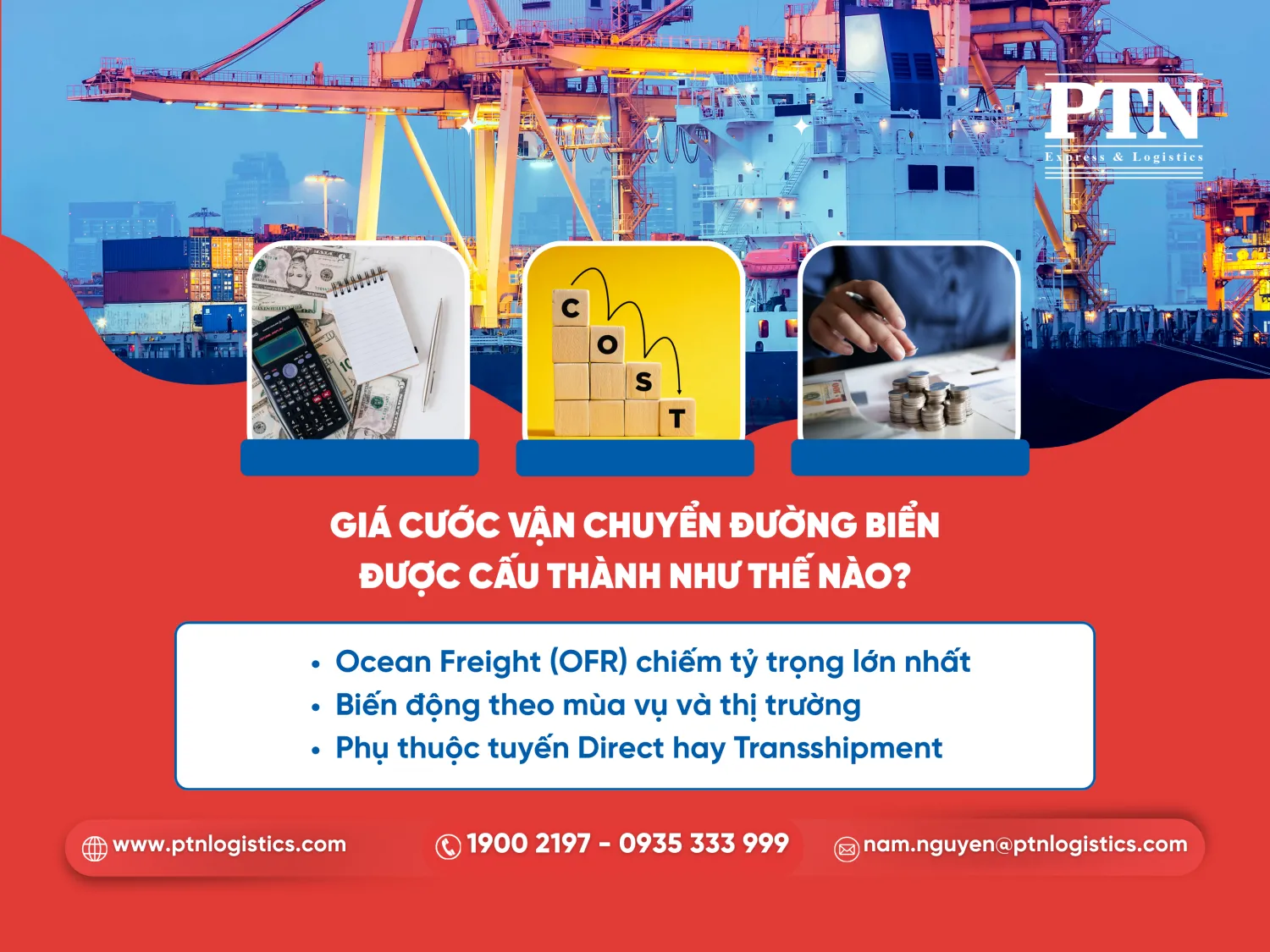 Giá cước vận chuyển đường biển được cấu thành như thế nào