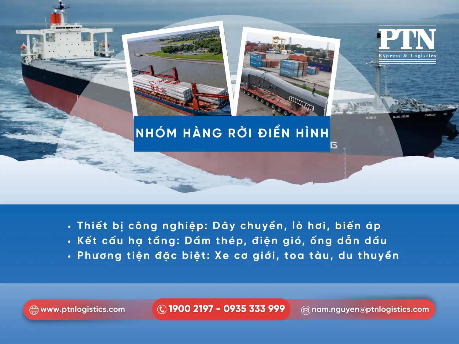 Hàng hóa thường vận chuyển dưới dạng hàng rời