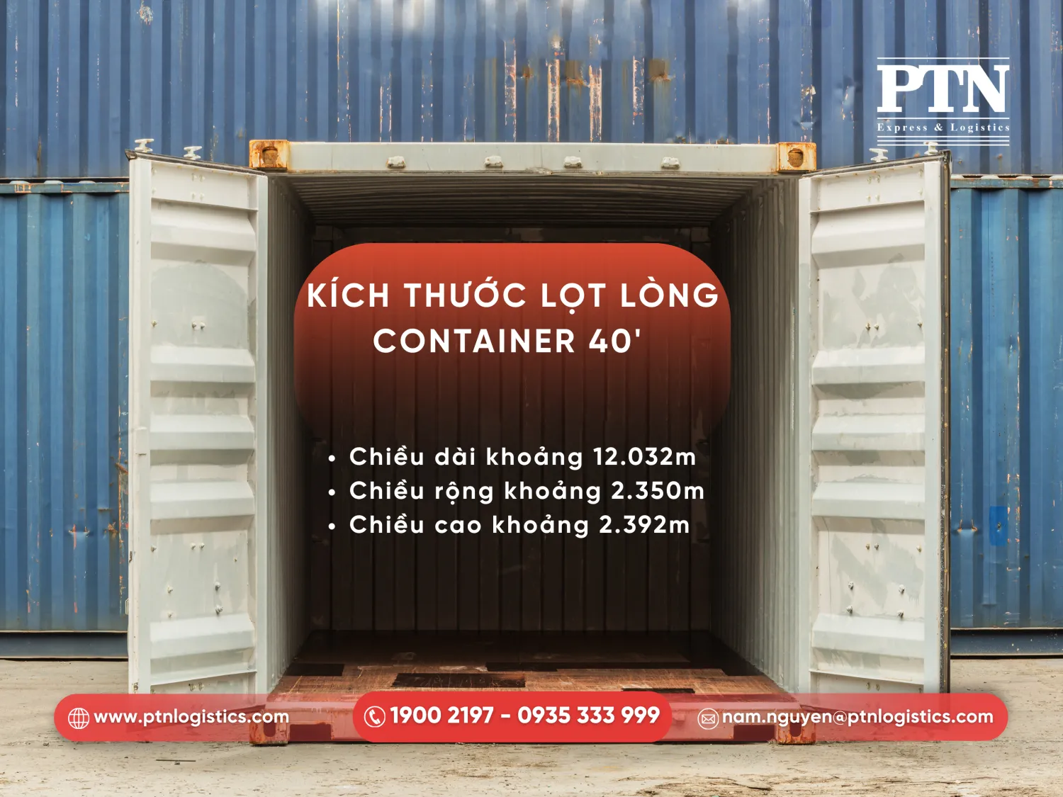 Kích thước trong container