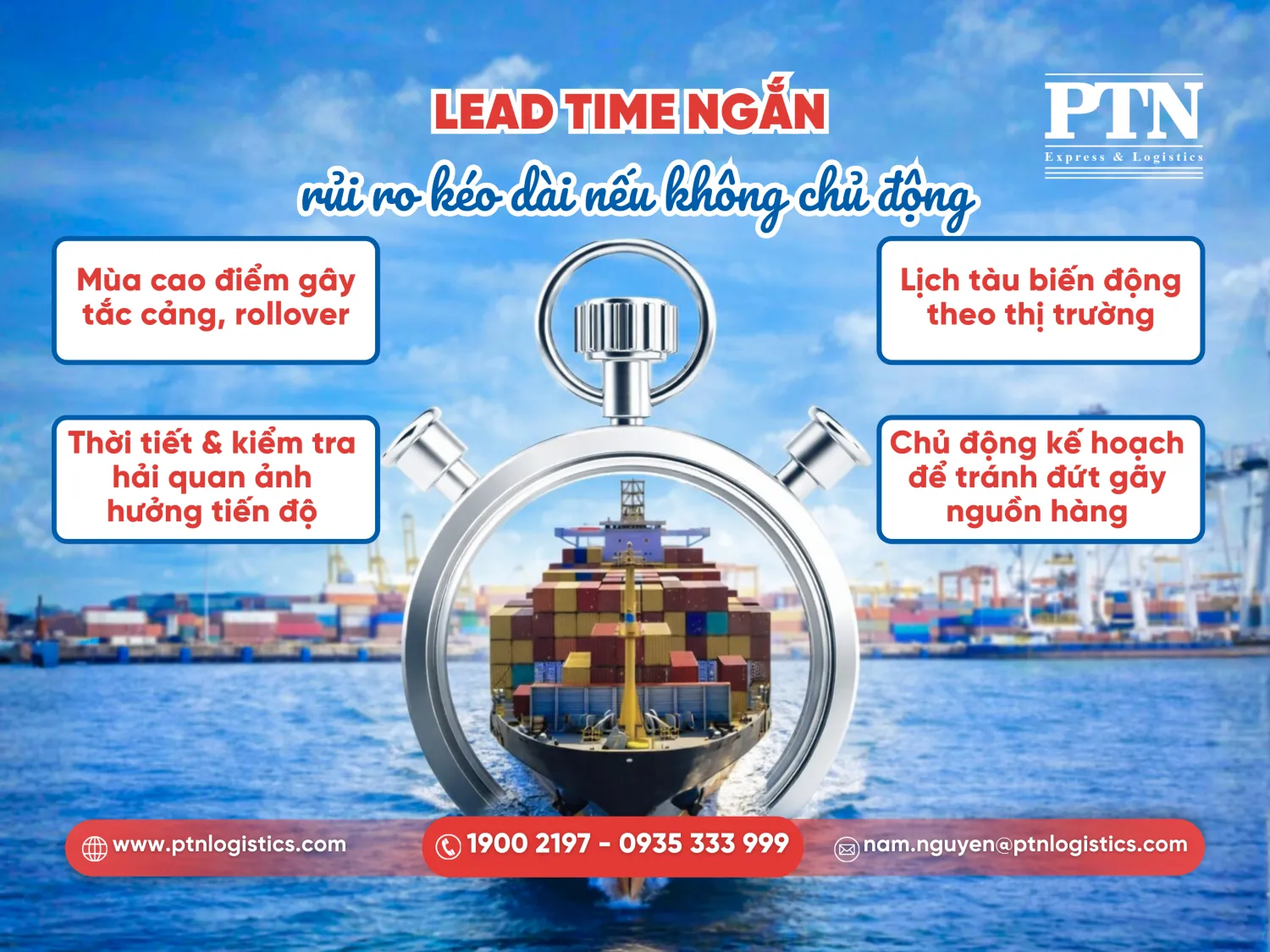 Lead time ngắn - Rủi ro kéo dài nếu không chủ động