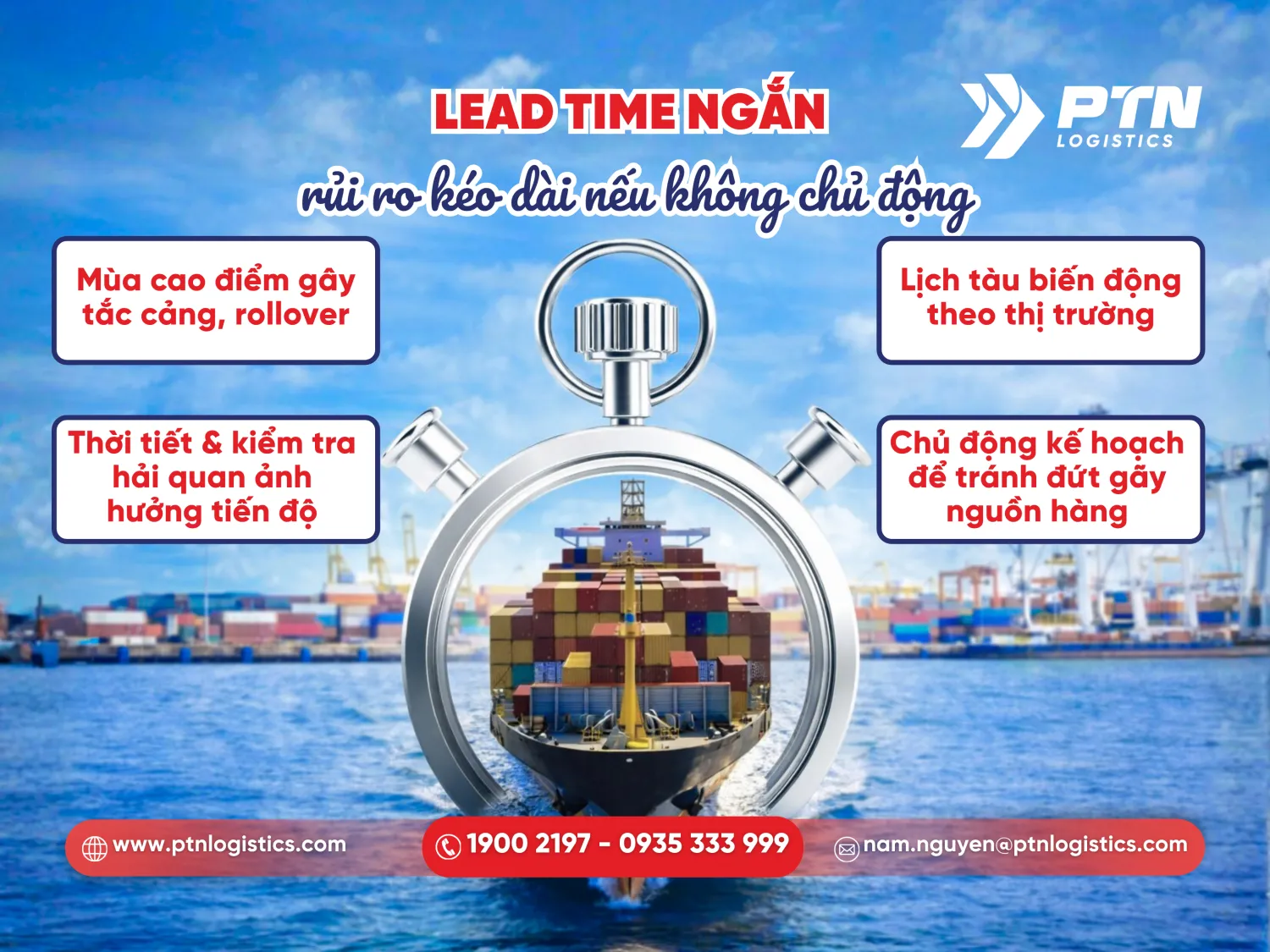 Lead time ngắn, rủi ro sẽ bị kéo dài nếu không chủ động