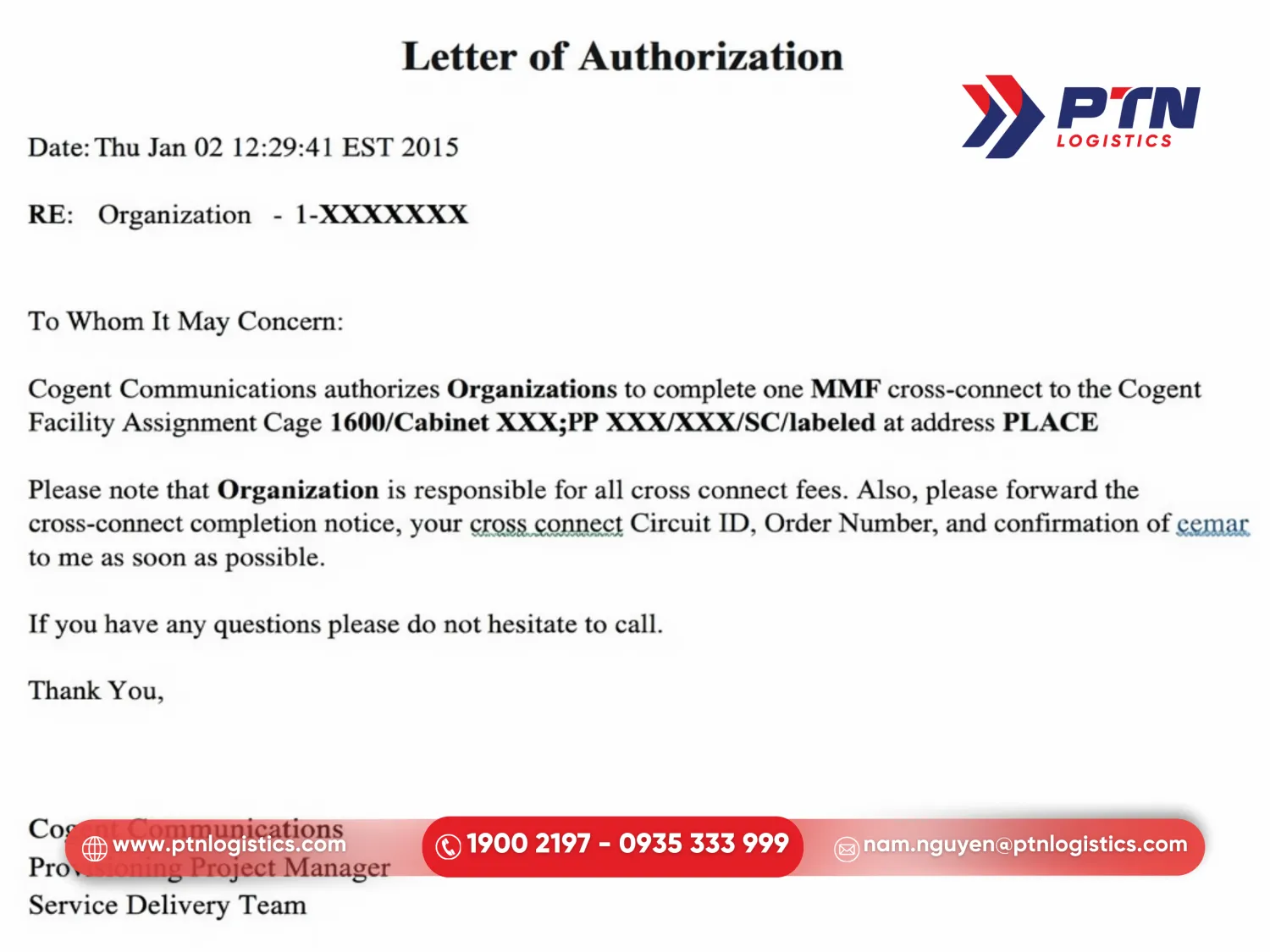 Letter of authorization (LOA)