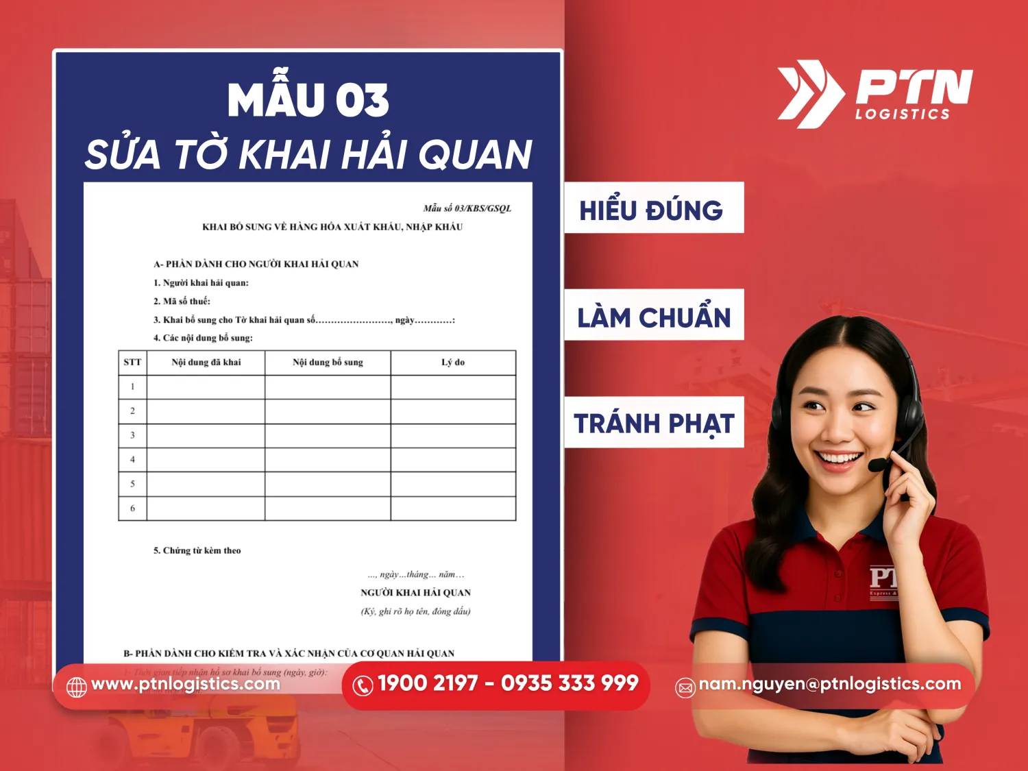 Mẫu 03 sửa tờ khai hải quan: Hiểu đúng để làm chuẩn, tránh phạt