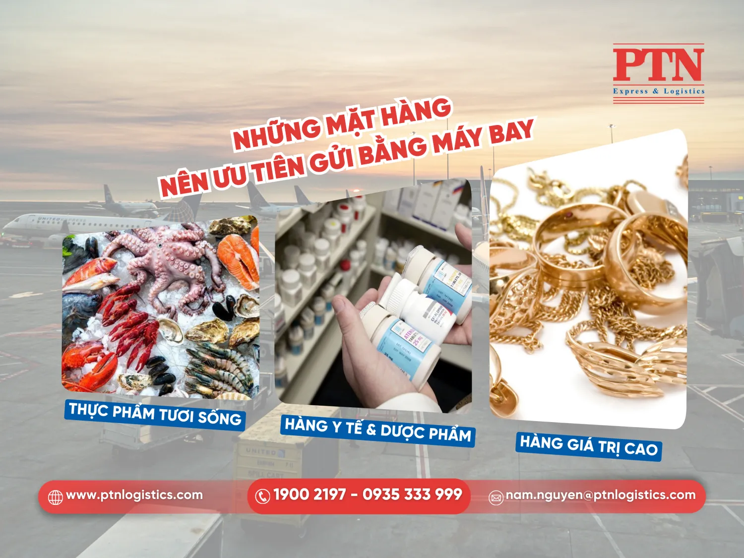 Những mặt hàng nên ưu tiên gửi bằng máy bay