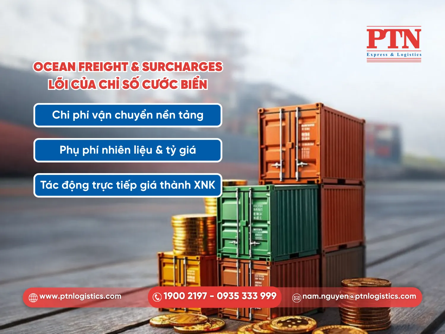 Ocean Freight và Surcharges - Lõi của chỉ số cước biển