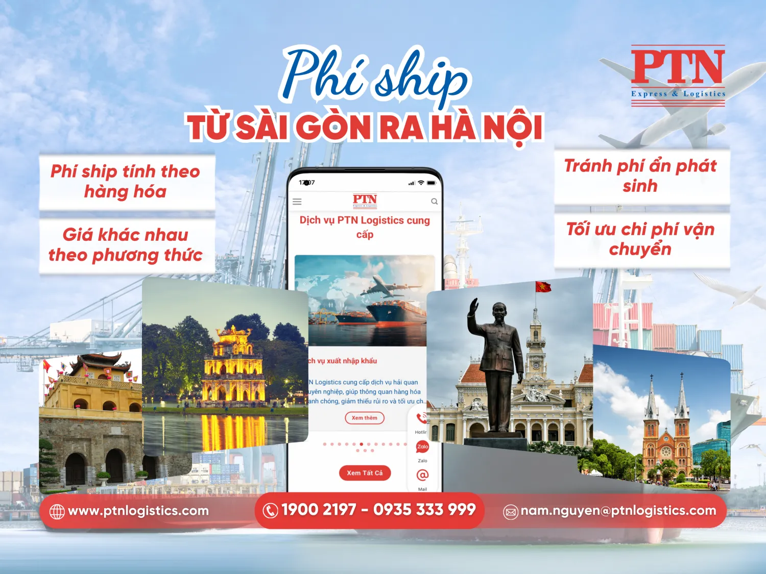 Phí ship từ Sài Gòn ra Hà Nội