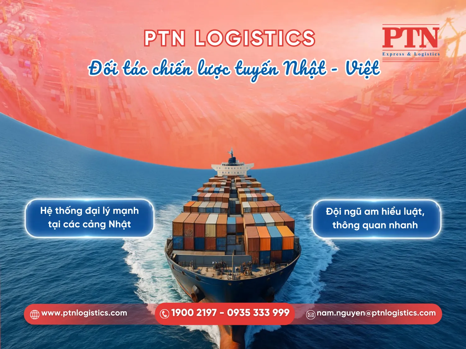 PTN là đối tác chiến lược tuyến đường biển Nhật Việt