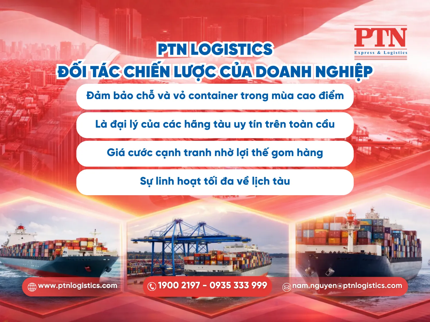 PTN Logistics đối tác chiến lược kết nối doanh nghiệp với mạng lưới hãng tàu toàn cầu