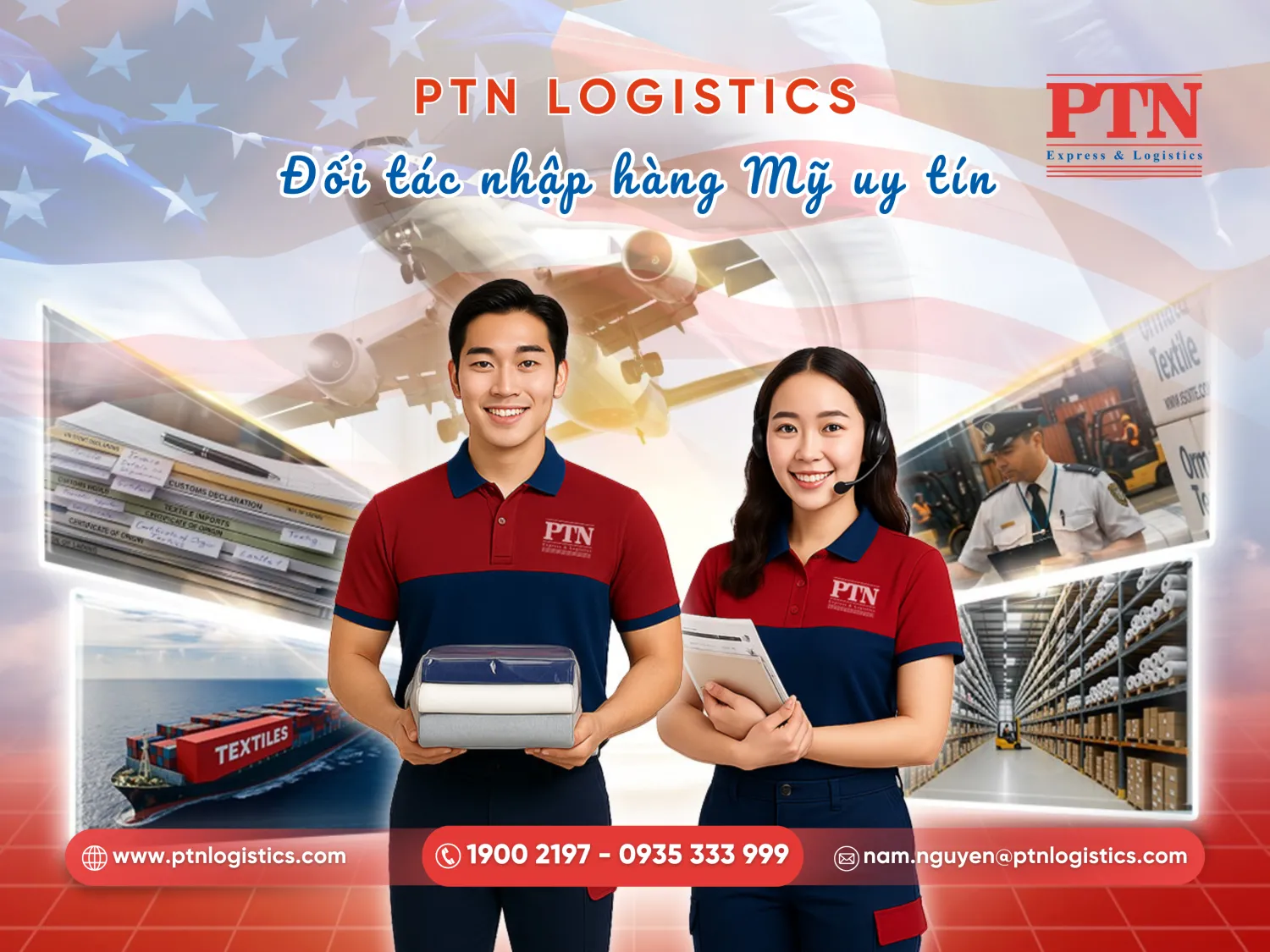 PTN Logistics là đối tác nhập hàng Mỹ uy tín