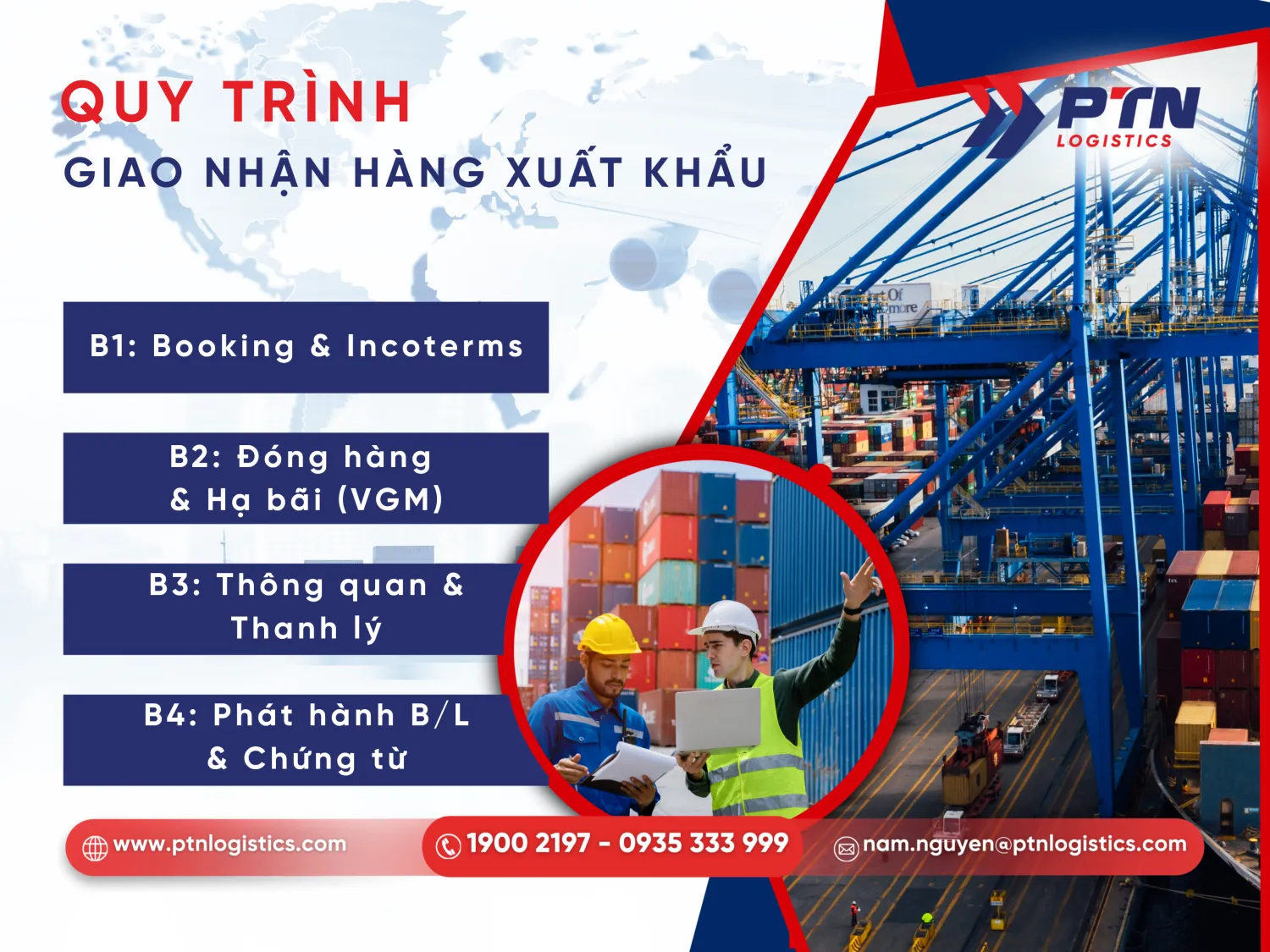 Quy trình các bước giao nhận hàng xuất khẩu