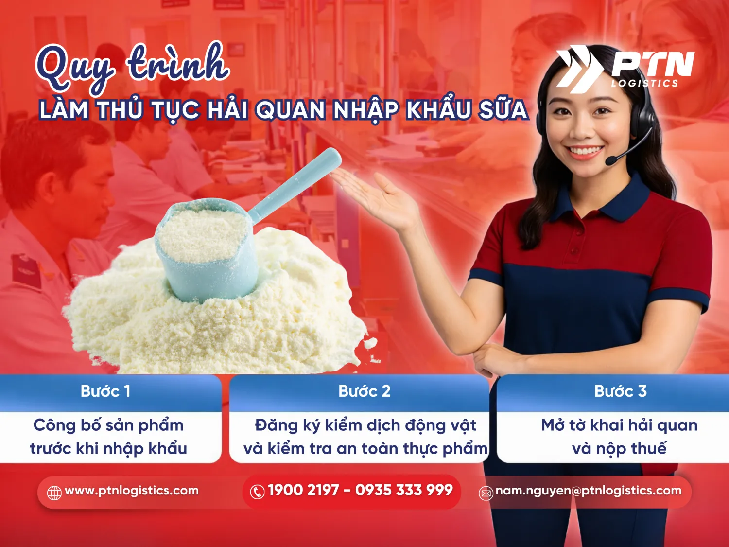Quy trình các bước làm thủ tục hải quan nhập khẩu sữa