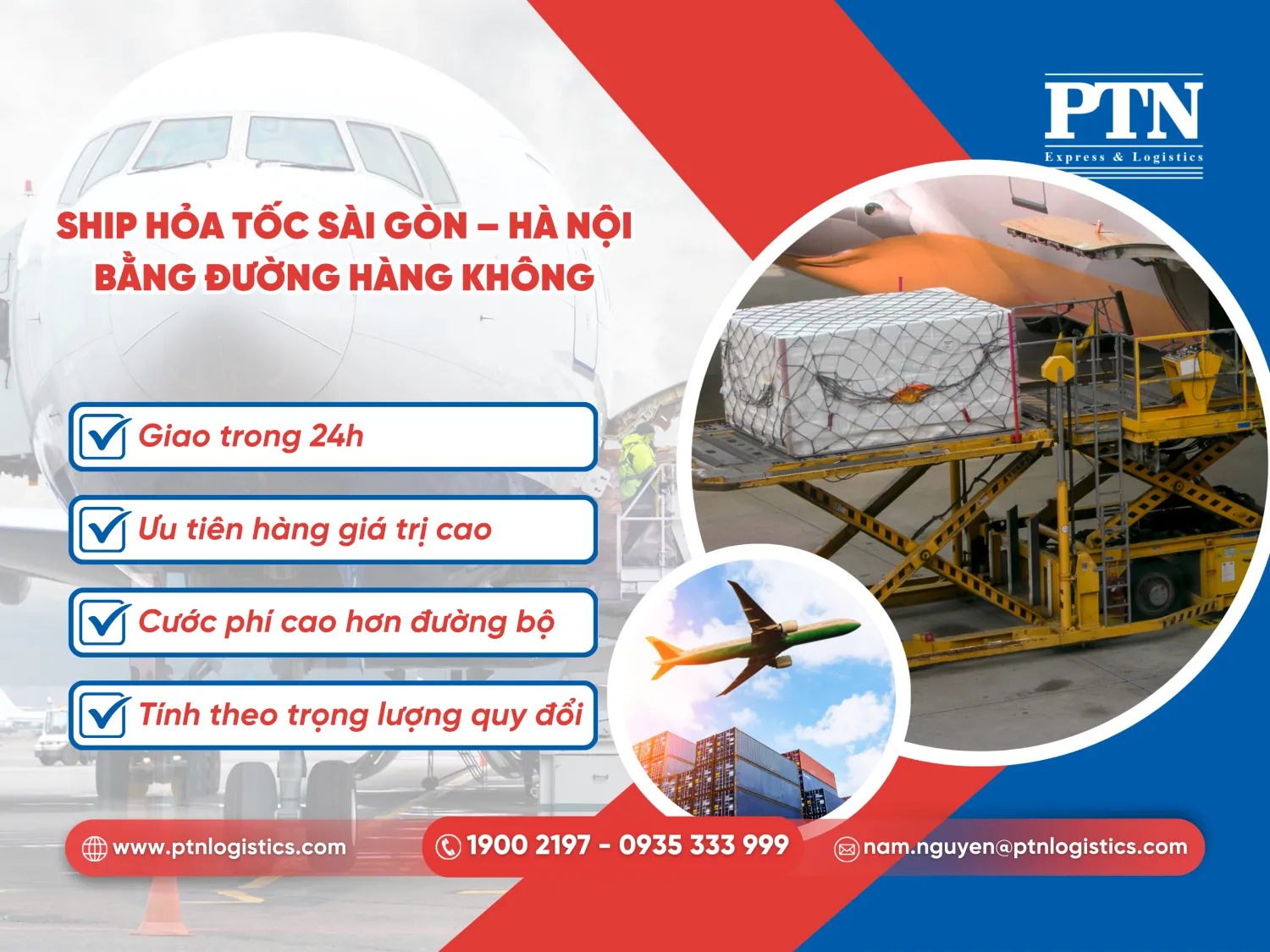 Ship hỏa tốc Sài Gòn-Hà Nội bằng đường hàng không