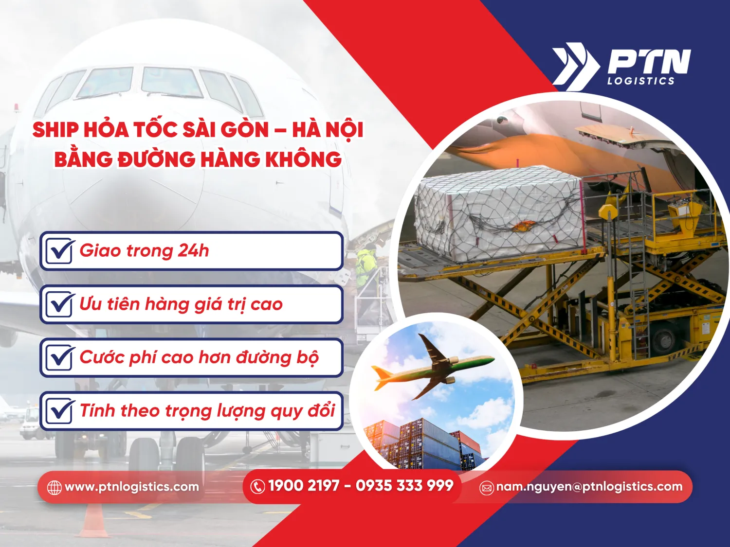 Ship hỏa tốc tuyến Sài Gòn - Hà Nội bằng đường hàng không