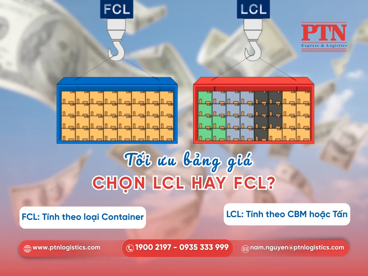 Sự khác biệt giữa hàng FCL và LCL