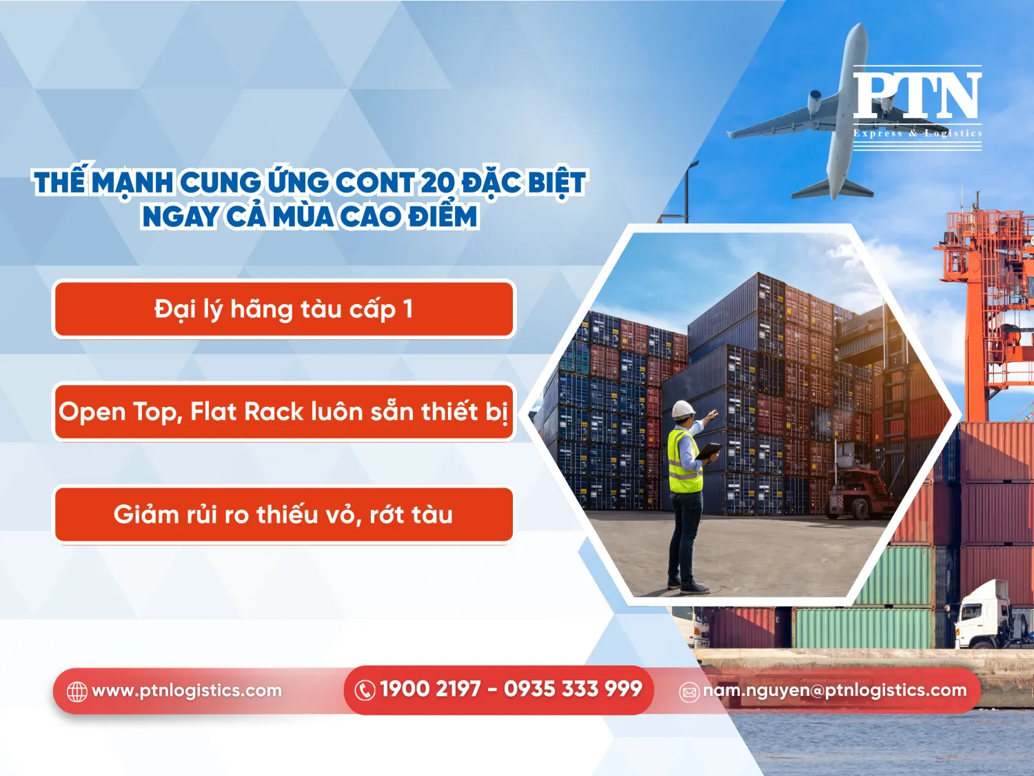 Thế mạnh cung ứng cont 20 đặc biệt ngay cả mùa cao điểm
