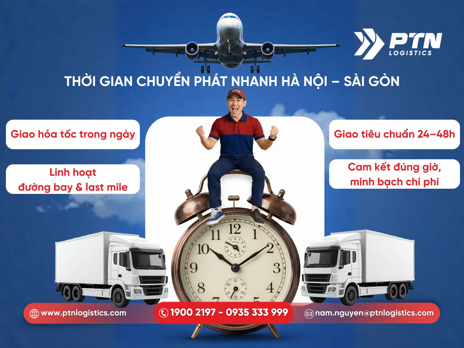 Thời gian chuyển phát nhanh Hà Nội đi Sài Gòn